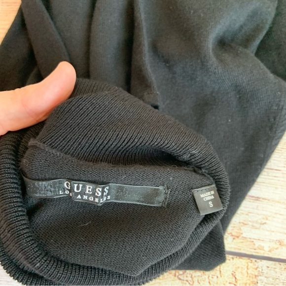 GUESS Black Cold Shoulder Turtleneck Sweater Small - Picture 4 of 6